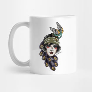 Peacock Lady Head/Face Mug